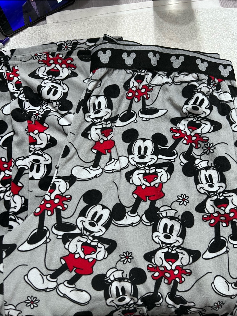 Disney Mickey Mouse Pajama Pants Womens 2X 18W-20W Gray Soft  All Over Print